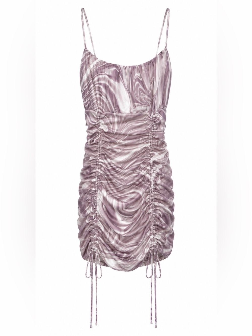 PURPLE AND WHITE MARBLE MINI DRESS